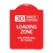 Signmission 30 Minute Parking Loading Zone Violators Will Towed, Red & White Alum Sign, 18" x 24", RW-1824-24425 A-DES-RW-1824-24425 - alternate 1